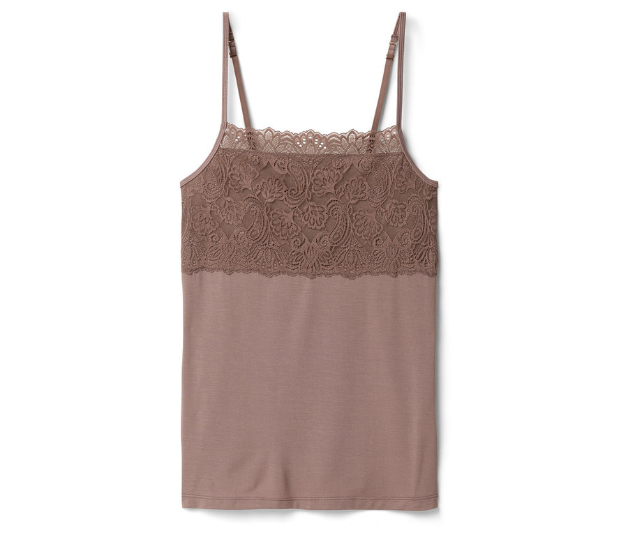 Un débardeur avec des détails en dentelle sur la poitrine.