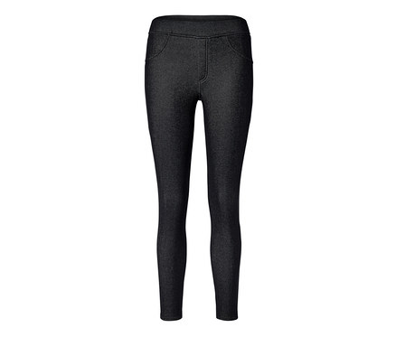 Legging doublé à l’aspect jean, denim noir.