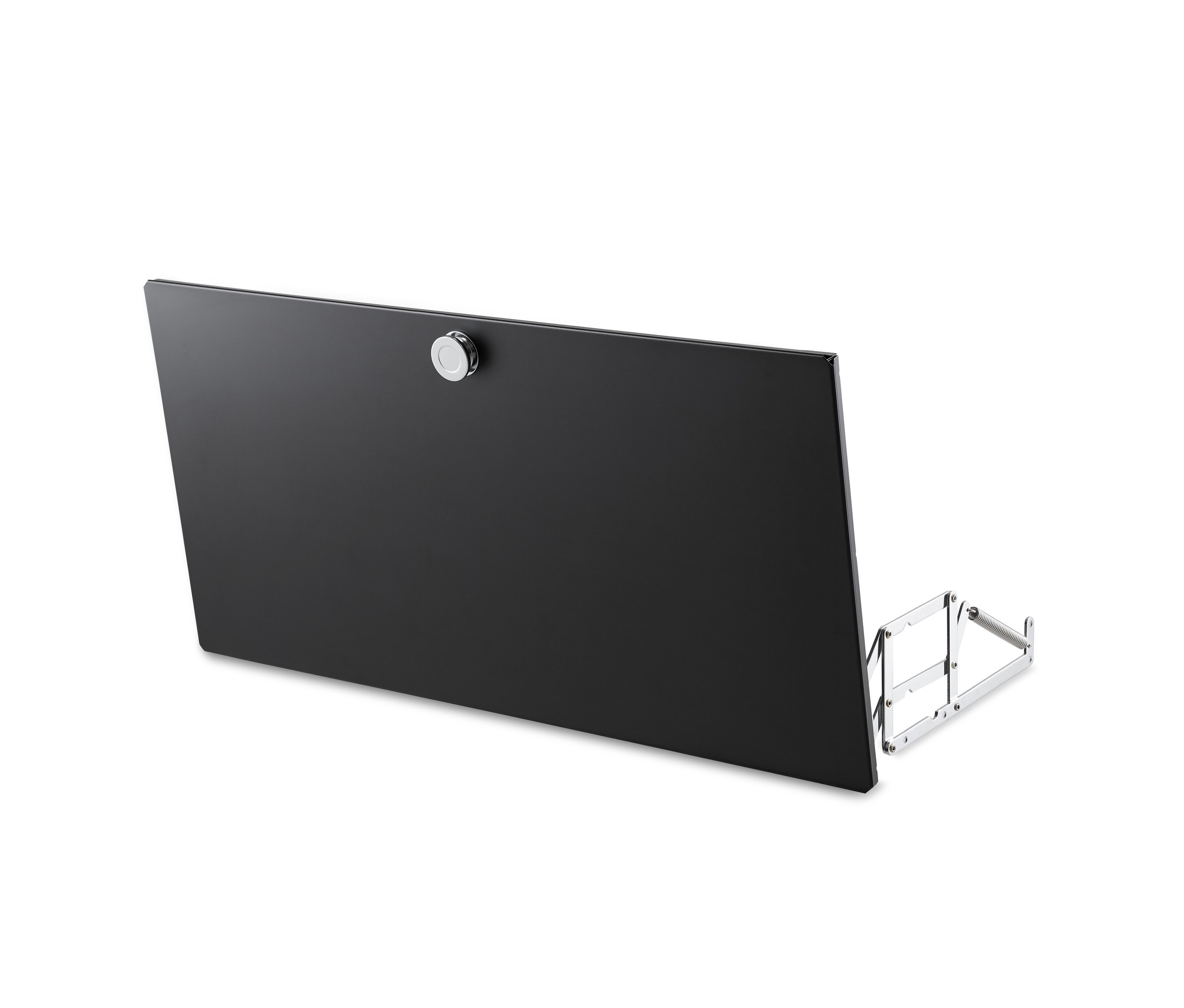 Ensemble noir de kit d'abattant supplémentaire en métal avec ferrures argentées.