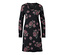 Noir avec imprimé floral intégral<br>Dentelle noire<br>Nœud rose