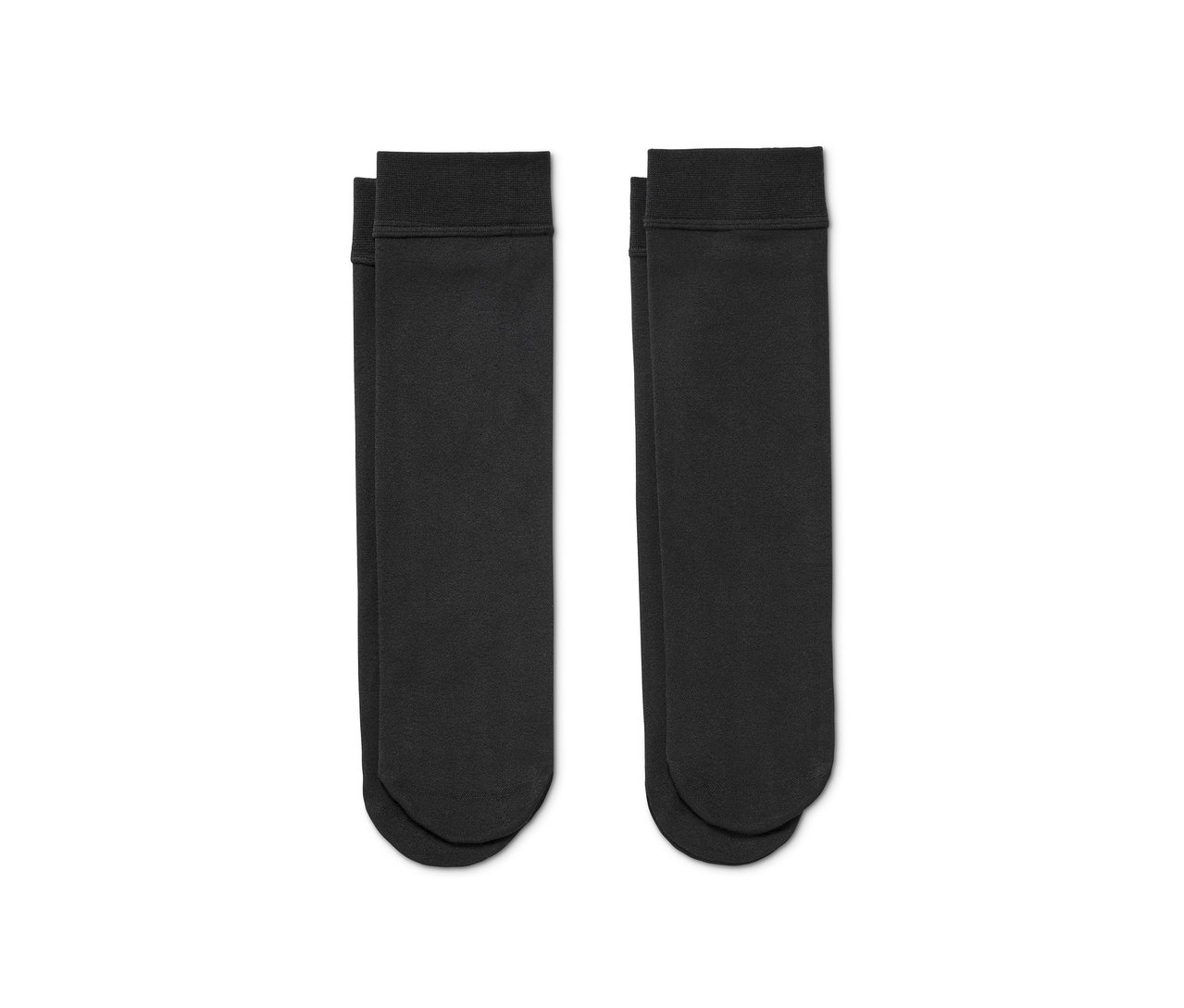 Deux paires de mi-bas thermiques noirs sont côte à côte.