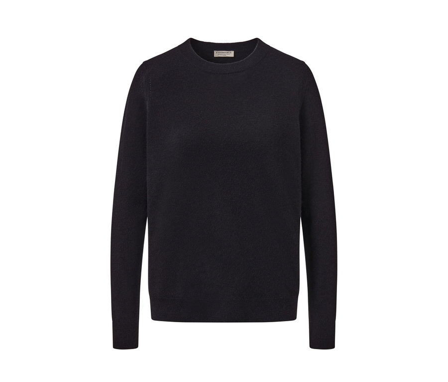 Pull noir en maille fine avec du cachemire.