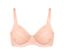 Soutien-gorge à armatures abricot avec de la dentelle.