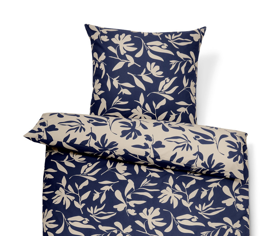 Parure de lit en percale à motif floral : une taille standard et une grande taille.