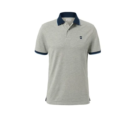 Polo en piqué gris chiné.