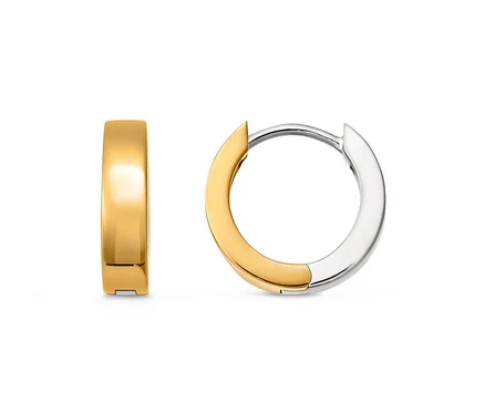 Deux créoles bicolores argent 925.
