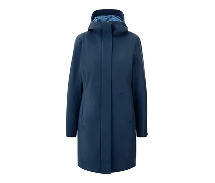 Manteau technique 3 en 1 bleu avec gilet sans manches.