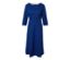 Robe en jersey bleue avec motif géométrique.