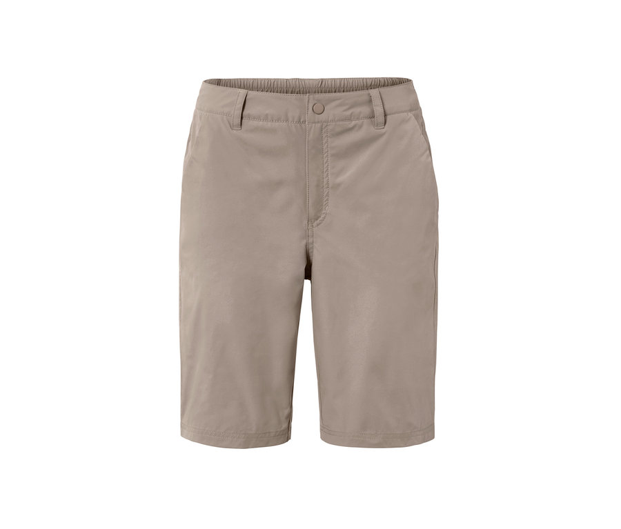 Short fonctionnel en softshell taupe.