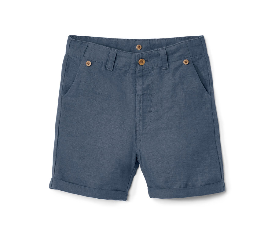 Short bleu pour enfant avec des boutons.