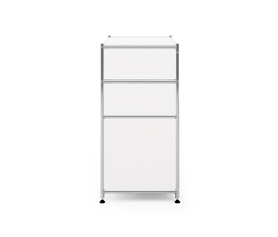 Commode en métal blanche « CN3 » avec 3 tiroirs.