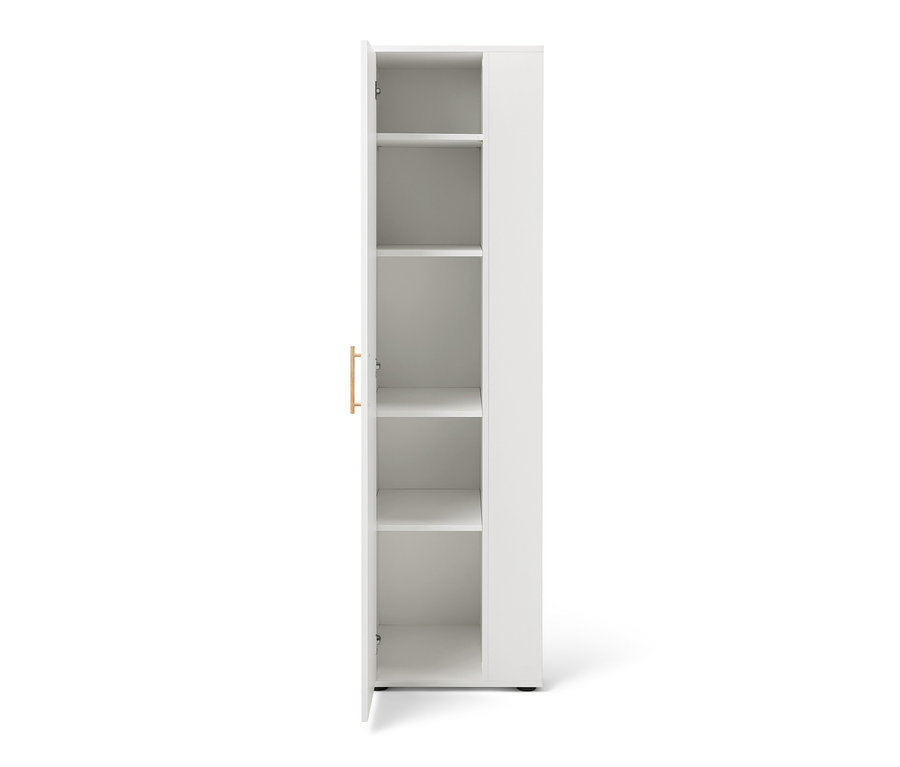 Armoire universelle ouverte avec espace de rangement latéral.