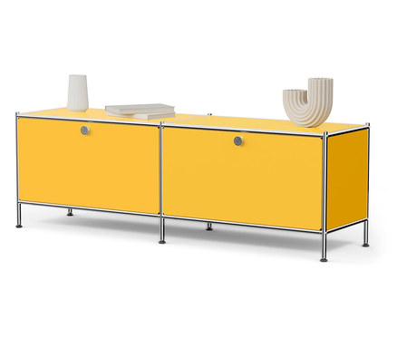 Meuble bas en métal « CN3 » à 2 abattants, jaune