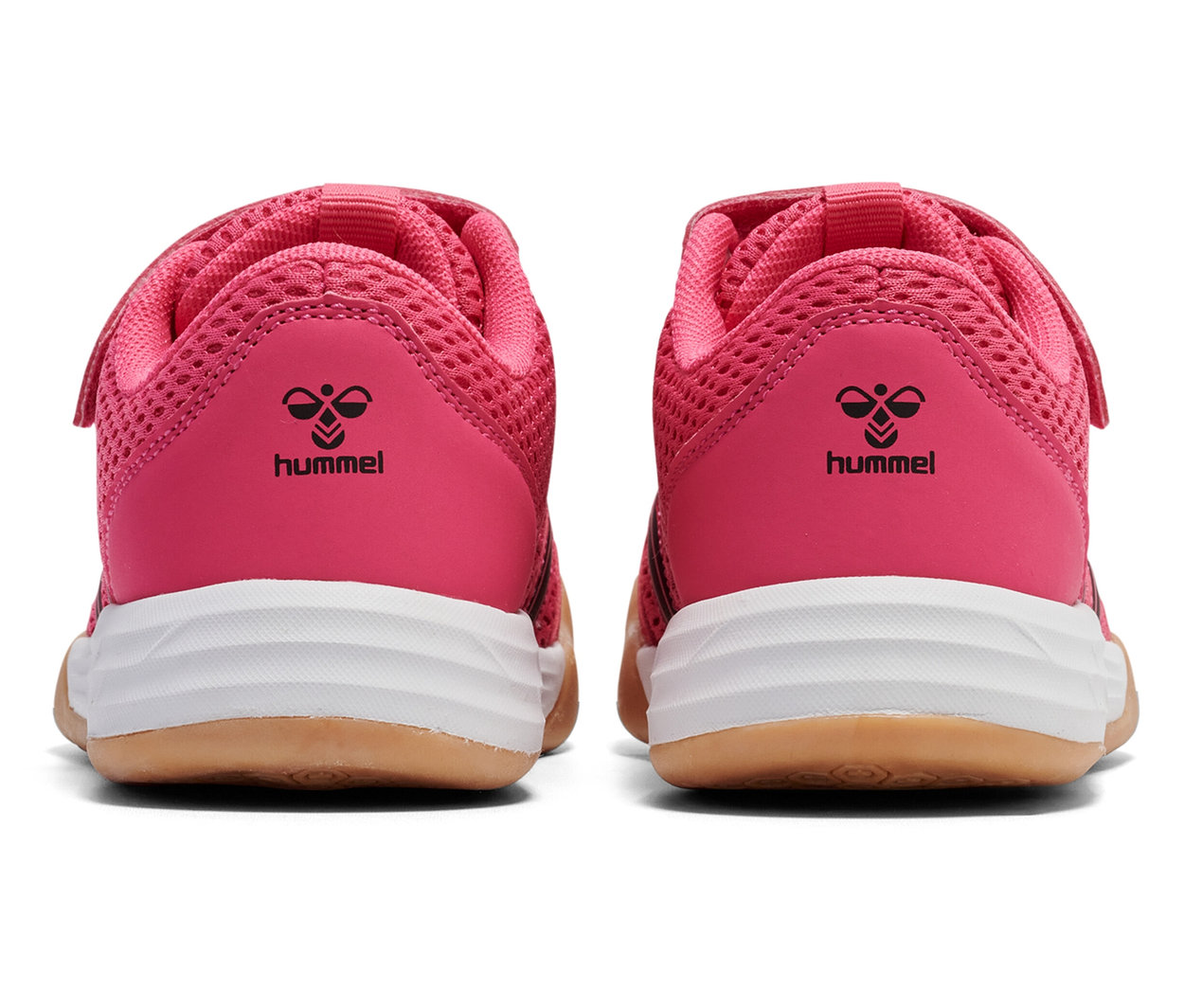 Vue arrière d'une paire de HUMMEL Multiplay Flex VC JR roses.