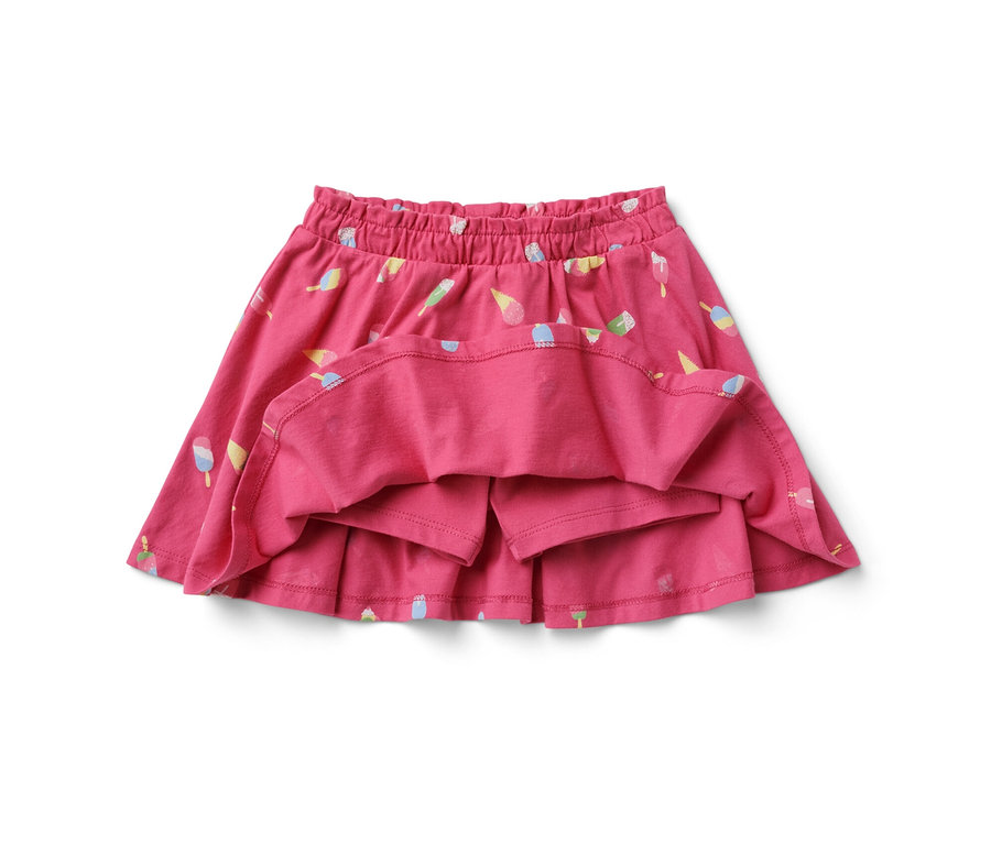 Jupe en jersey rose pour enfants avec pantalon et imprimé de glaces.