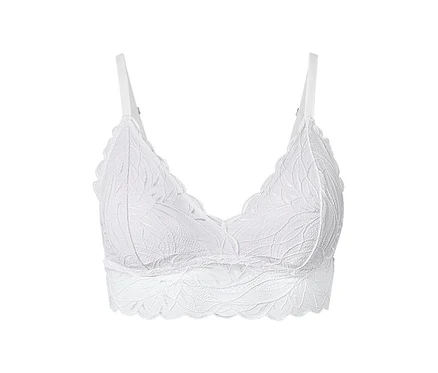 Détail d'un soutien-gorge en dentelle.