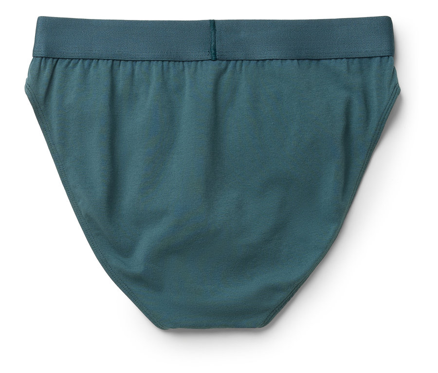 Vue détaillée d'une culotte pour femme bleu-vert.
