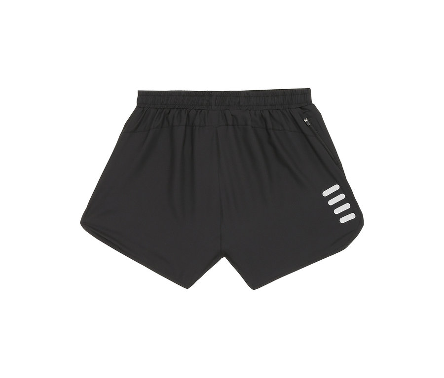 Gros plan sur le short de sport noir FILA Damen-Funktionsshorts avec des rayures blanches sur le côté.