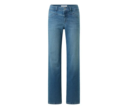 Jean Angels « Liz » City bleu moyen, coupe droite et taille haute.