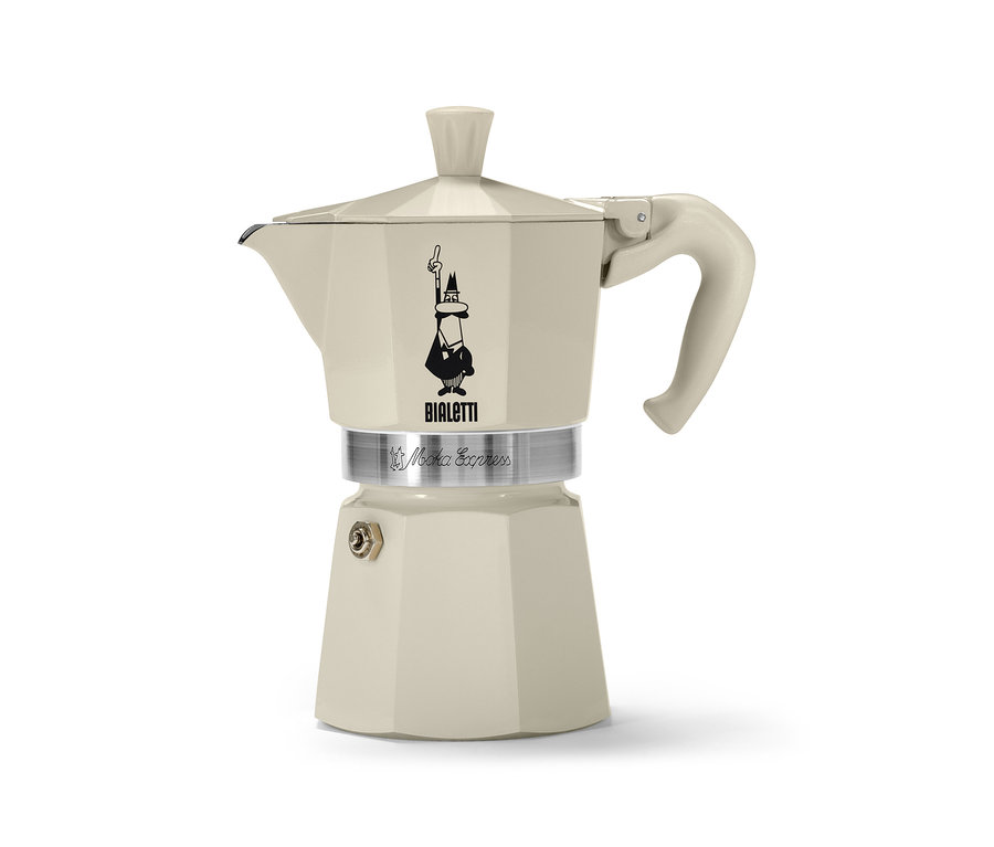 Une cafetière à expresso «\xa0Bialetti Moka Express\xa0» 190
bml, Crema sur fond blanc.