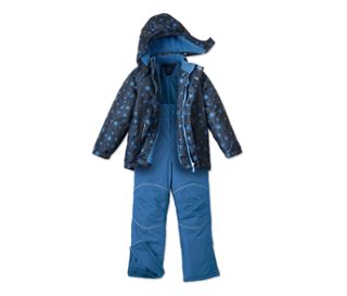 Veste bleu foncé avec imprimé intégral d’étoiles bleu clair<br>Pantalon bleu