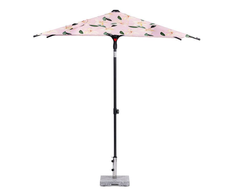Parasol de balcon ouvert, env. 160 x 200 cm, avec motif floral.