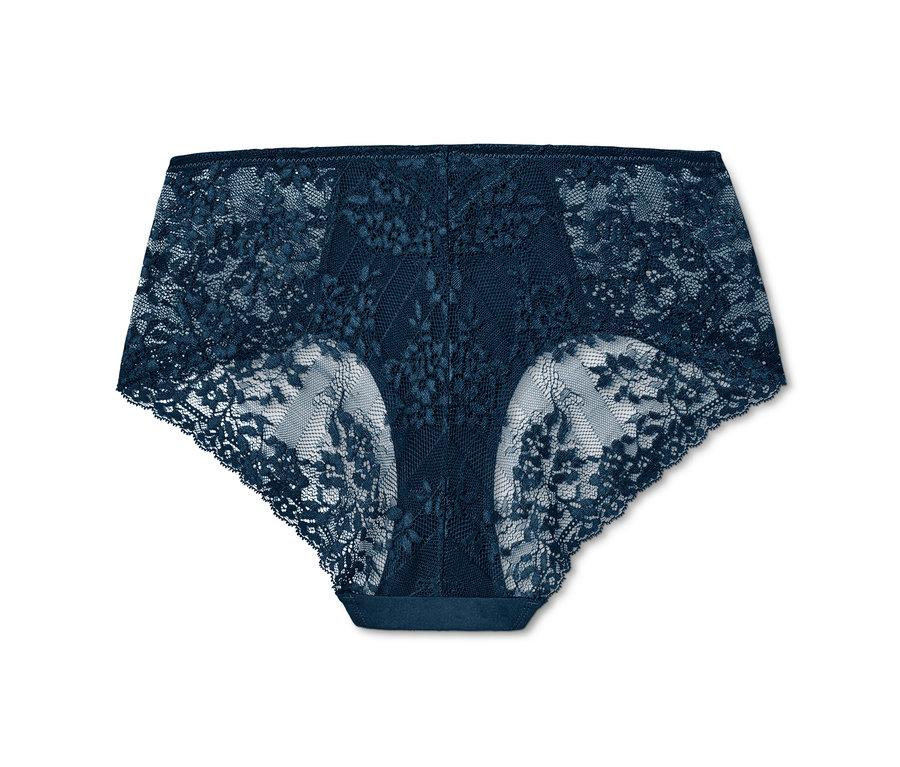 Culotte en dentelle bleu foncé.