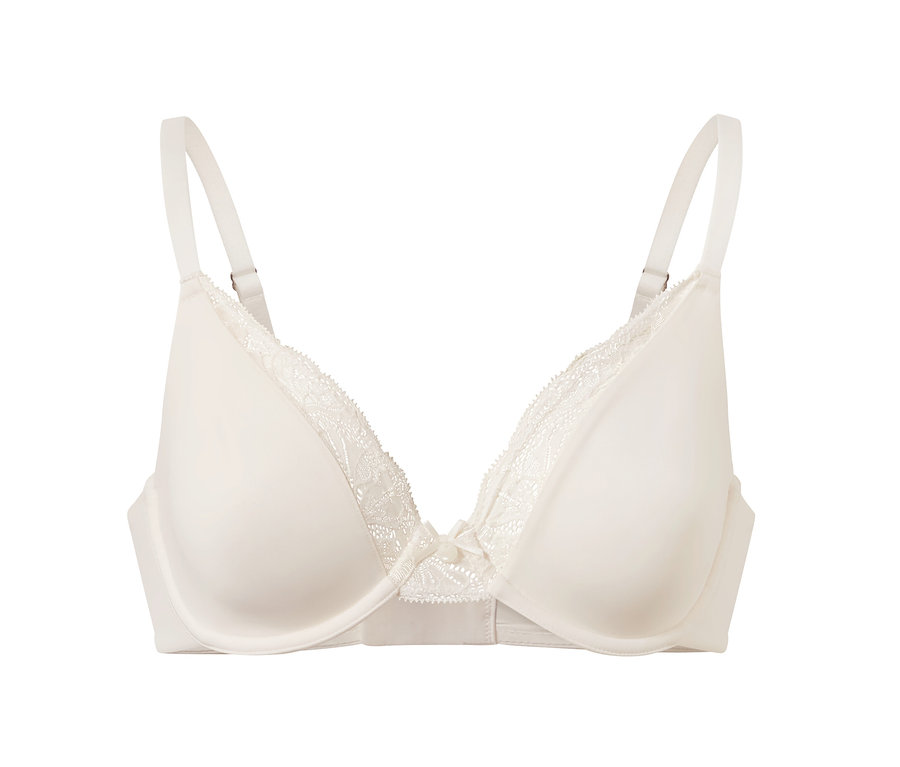 Soutien-gorge à armatures crème.