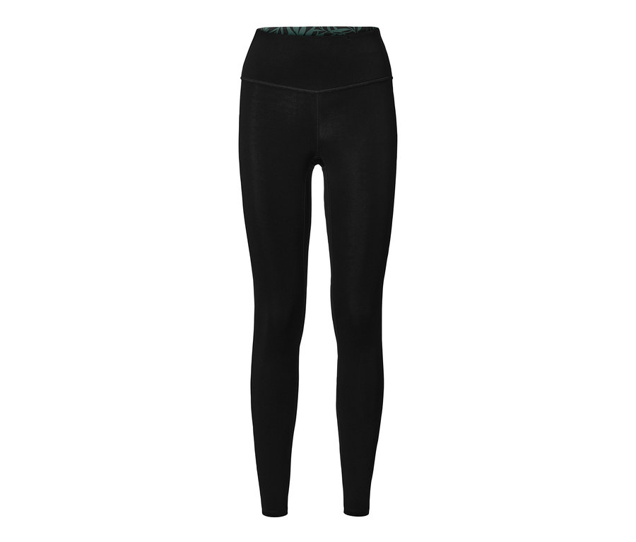 Legging de sport réversible noir avec taille élastique.