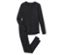 Un ensemble de sous-vêtements techniques thermiques noirs est posé sur un fond blanc.