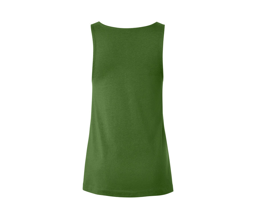 Vue arrière d'un haut vert avec patte de boutonnage.