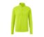 T-shirt technique thermique vert fluo à manches longues et fermeture éclair courte.