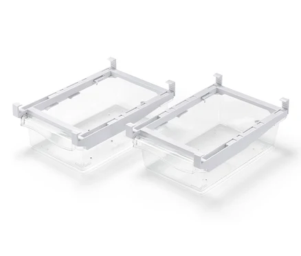 Deux compartiments de réfrigérateur extensibles.