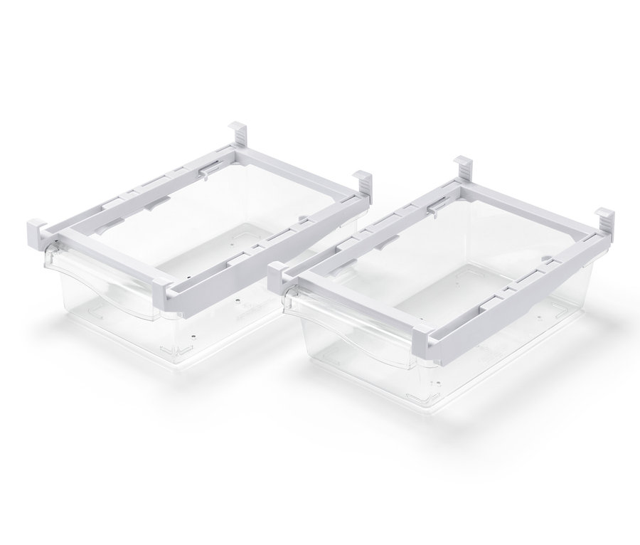 Deux compartiments de réfrigérateur extensibles.