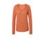 Pull en maille pêche avec un col en V.