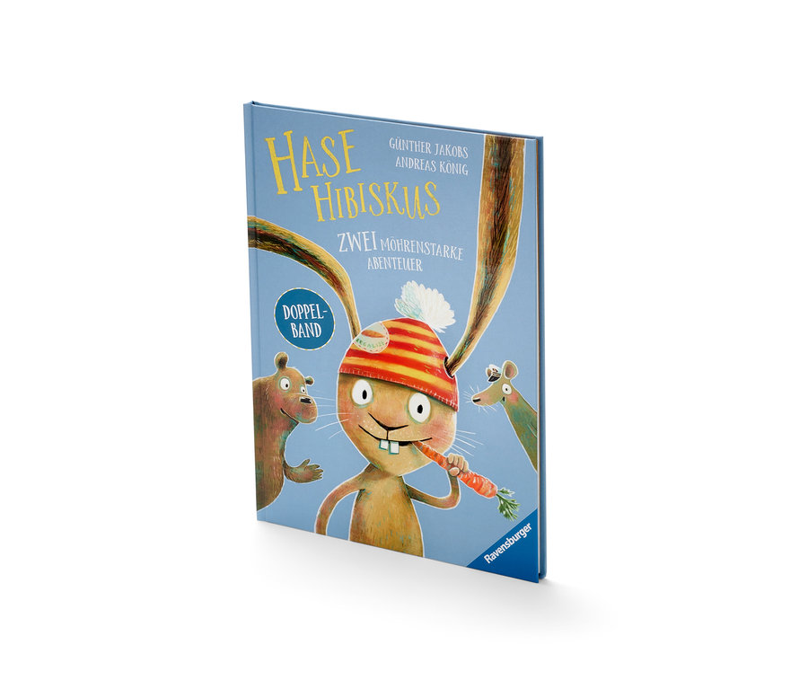 Couverture du livre « Hase Hibiskus » avec une illustration d'un lièvre avec une carotte.