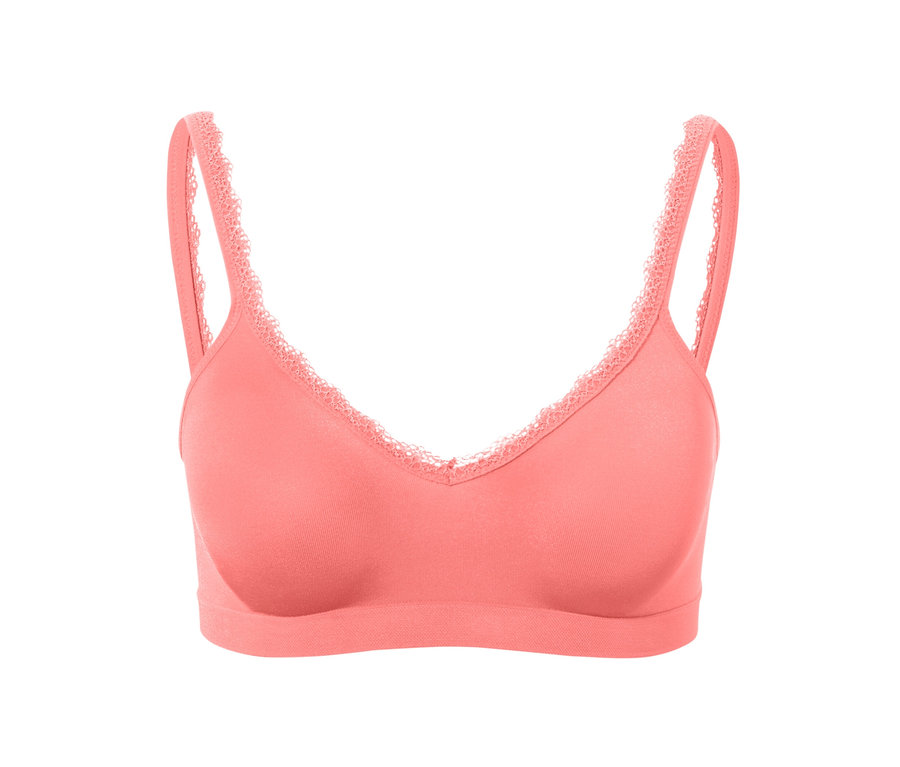 Soutien-gorge doux Seamless, papaye, avec dentelle.