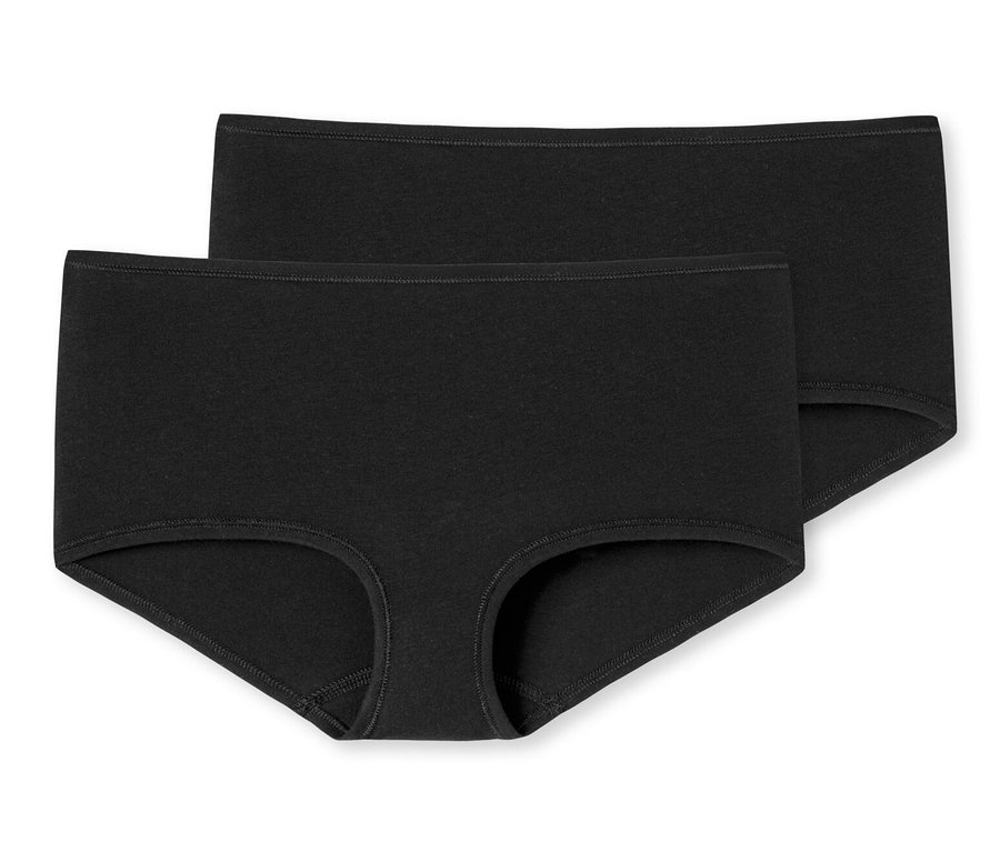 Deux shorts noirs SCHIESSER avec coton bio.