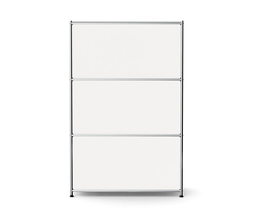 Commode en métal blanche « CN3 » avec 2 abattants et 2 tiroirs.