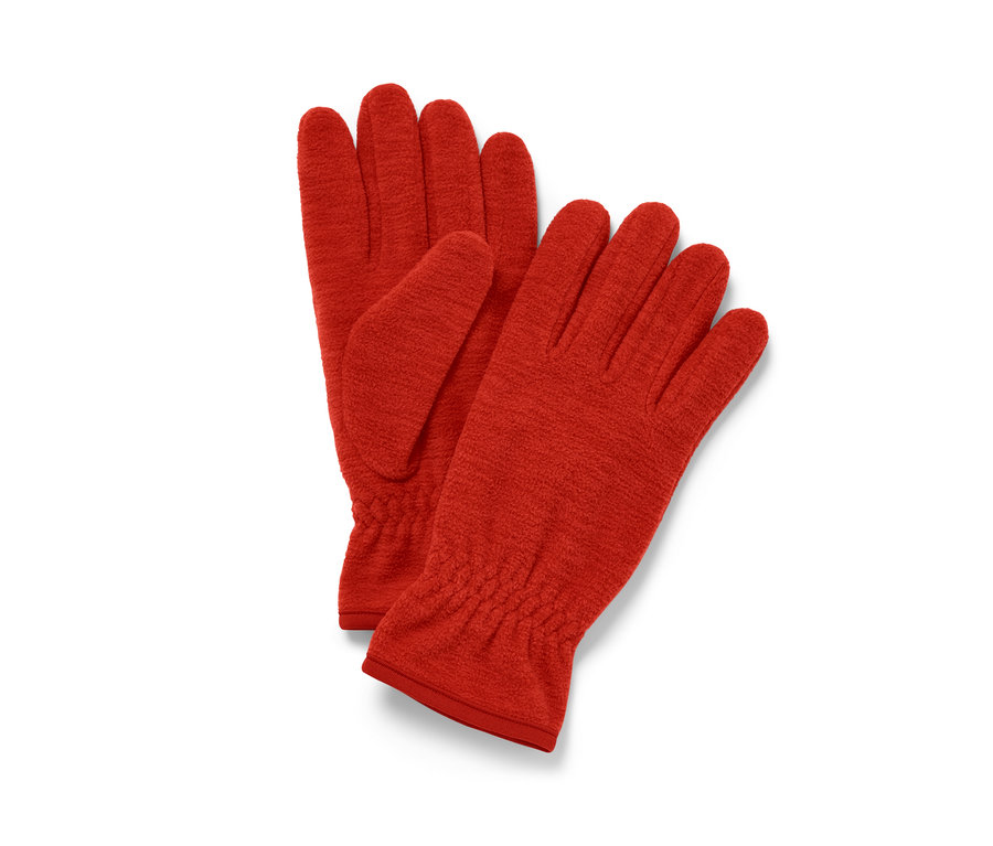 Gants en polaire orange.