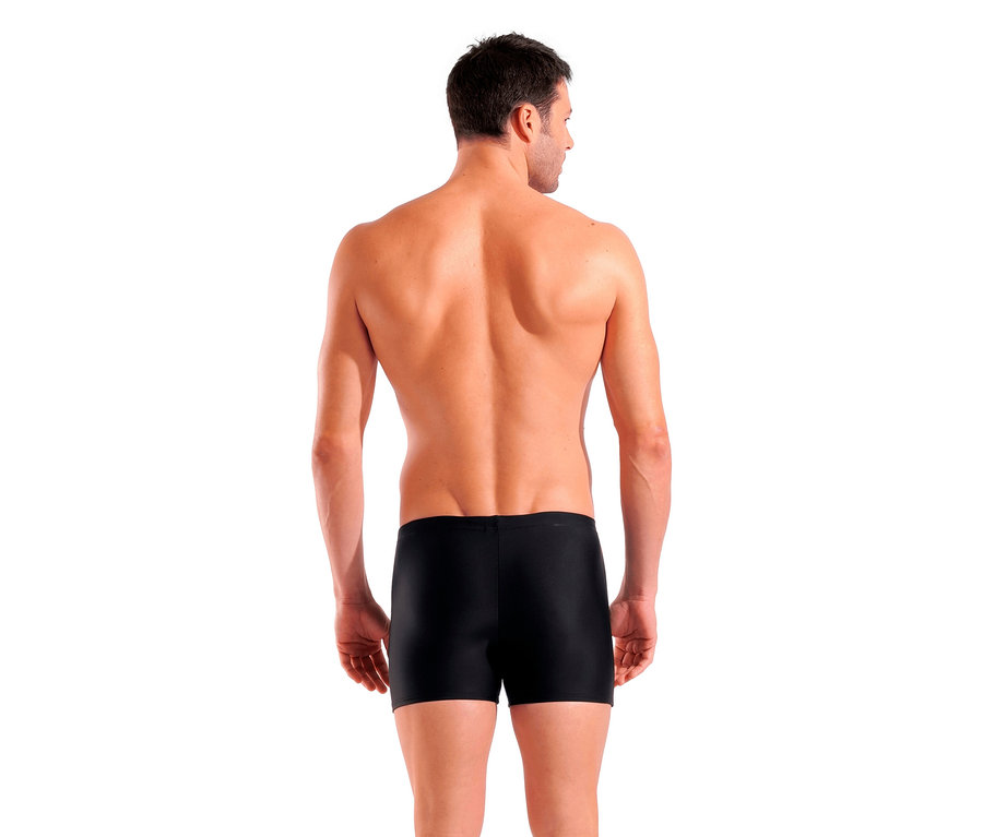 Homme vu de dos portant un maillot de bain arena Scratchy, noir.