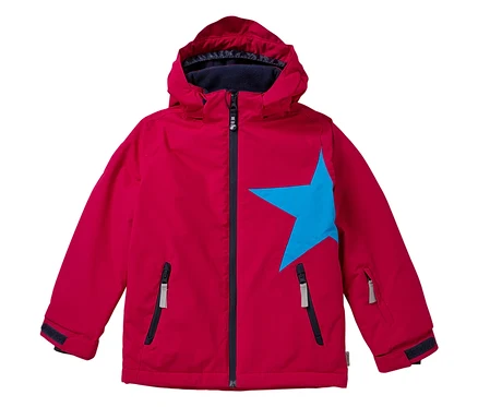 Veste de neige JAKO-O couleur raisin avec une étoile bleue sur le devant.
