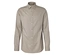 Une chemise beige à manches longues sur un fond blanc.