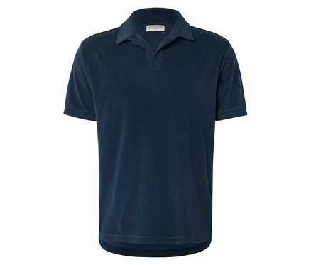 Polo bleu marine à manches courtes.