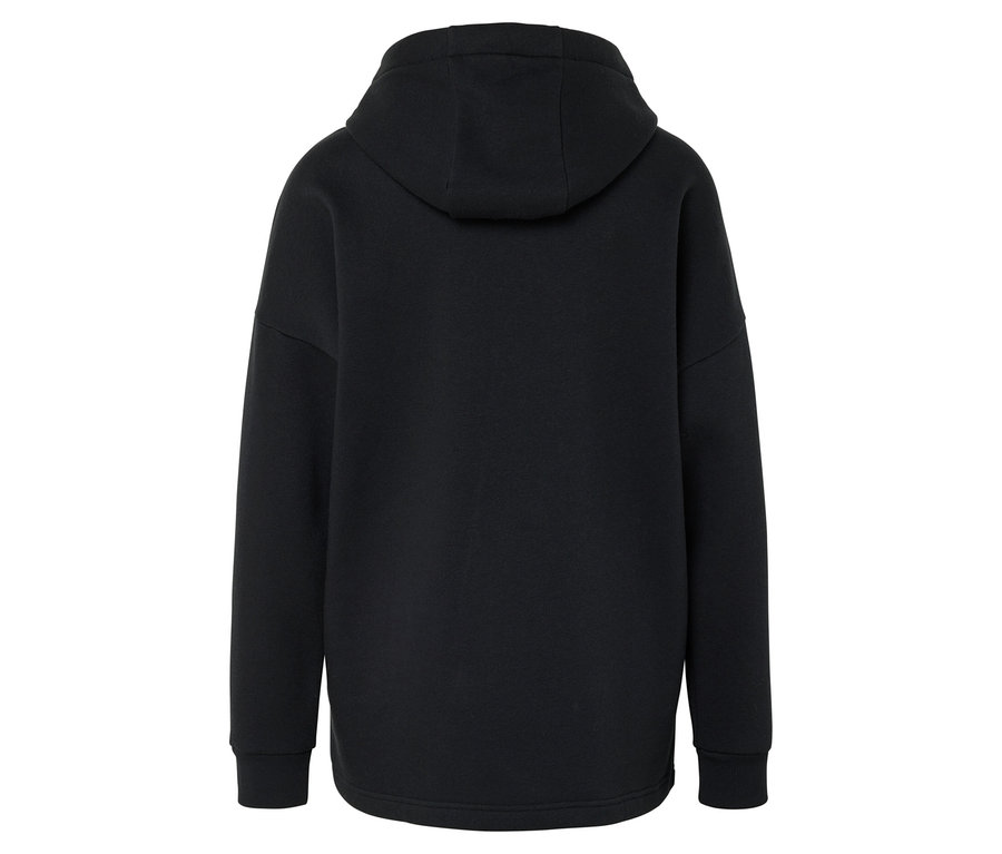 Vue arrière d'un sweat à capuche noir.