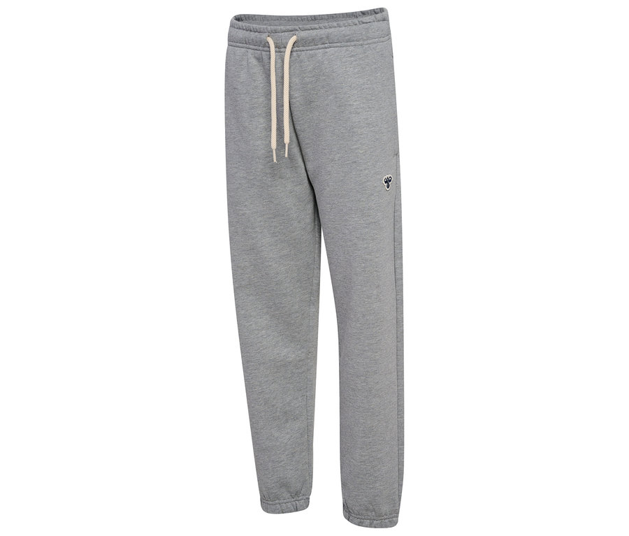 Pantalon de survêtement ample hummel® HMLJR Bee gris avec cordon de serrage.