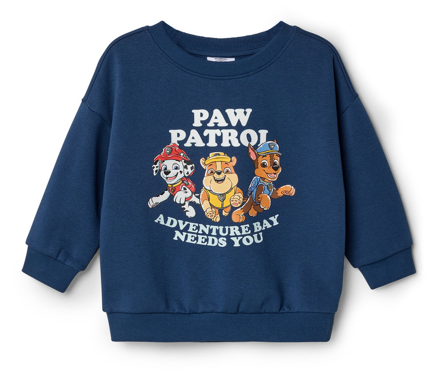 Pull bleu avec personnages de Paw Patrol.