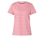 T-shirt rayé rose et blanc.