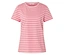 T-shirt rayé rose et blanc.