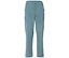 Pantalon bleu clair avec poches et fermetures éclair roses.